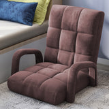NNEAGS Foldable Lounge Cushion Adjustable Floor Lazy Recliner Chair with Armrest Coffee