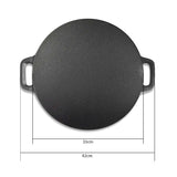NNEAGS 2X 37cm Cast Iron Induction Crepes Pan Baking Cookie Pancake Pizza Bakeware