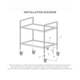 NNEAGS 2X 4 Tier 860x540x1170 Stainless Steel Kitchen Dining Food Cart Trolley Utility