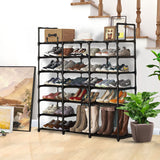NNEAGS 2X 19-Shelf Tier Shoe Storage Shelf Space-Saving Caddy Rack Organiser with Handle
