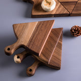 NNEAGS 2X  6 pcs Brown Round Divisible Wood Pizza Server Food Plate Board Pizza Paddle Cutting Board Home Decor