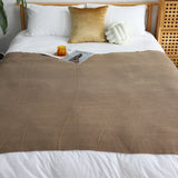 NNEAGS Coffee Acrylic Knitted Throw Blanket Solid Fringed Warm Cozy Woven Cover Couch Bed Sofa Home Decor