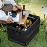 NNEAGS 2X 34.5 cm 18L Black Car & Camping Foldable Storage Box Crate Stackable Container with Handle
