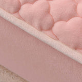 NNEAGS Pink 183cm Wide Mattress Cover Thick Quilted Fleece Stretchable Clover Design Bed Spread Sheet Protector with Pillow Covers