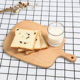 NNEAGS 33cm Brown Rectangle Wooden Serving Tray Chopping Board Paddle with Handle Home Decor