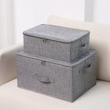NNEAGS 2X Grey Small Portable Double Zipper Storage Box Moisture Proof Clothes Basket Foldable Home Organiser
