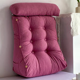 NNEAGS 2X 60cm Magenta Triangular Wedge Lumbar Pillow Headboard Backrest Sofa Bed Cushion Home Decor