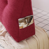 NNEAGS 4X 120cm Rose Red Triangular Wedge Bed Pillow Headboard Backrest Bedside Tatami Cushion Home Decor