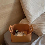 NNEAGS 2X Large Coffee Foldable Felt Storage Portable Collapsible Bag Home Office Foldable Organiser with Carry Handles