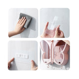NNEAGS Pink Butterfly Shape Wall-Mounted Makeup Organiser Dustproof Waterproof Bathroom Storage Box Home Decor