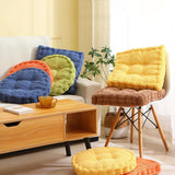 NNEAGS 2X Blue Round Cushion Soft Leaning Plush Backrest Throw Seat Pillow Home Office Decor