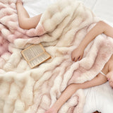 NNEAGS 2X 200cm Light Pink Fur Fuzzy Super Soft and Cozy Fluffy Throw Blanket