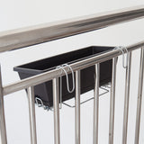 NNEAGS 49.5cm Black Rectangular Planter Vegetable Herb Flower Outdoor Plastic Box with Holder Balcony Garden Decor Set of 5