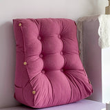 NNEAGS 2X 60cm Magenta Triangular Wedge Lumbar Pillow Headboard Backrest Sofa Bed Cushion Home Decor