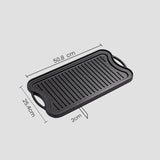 NNEAGS 2X 50.8cm Cast Iron Ridged Griddle Hot Plate Grill Pan BBQ Stovetop