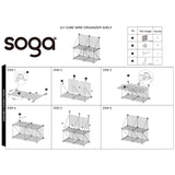 NNEAGS Black Portable 4-Cube 2 Column Storage Organiser Foldable DIY Modular Grid Space Saving Shelf