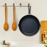 NNEAGS 2X 26cm Round Cast Iron Frying Pan Skillet Steak Sizzle Platter with Handle