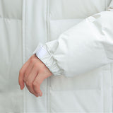 NNEAGS abbee White 2XL Winter Hooded Overcoat Long Jacket Stylish Lightweight Quilted Warm Puffer Coat
