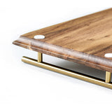 NNEAGS 2X 39cm Brown  Rectangle Wooden Acacia Food Serving Tray Charcuterie Board Home Decor