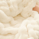 NNEAGS 2X 200cm Creamy White Fur Fuzzy Super Soft and Cozy Fluffy Throw Blanket