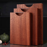 NNEAGS 50cm Rectangular Wooden Ebony Butcher Block Non-slip Chopping Food Serving Tray Charcuterie Board