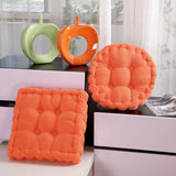 NNEAGS 2X Orange Round Cushion Soft Leaning Plush Backrest Throw Seat Pillow Home Office Decor