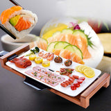 NNEAGS 2X Electric Ceramic BBQ Grill Non-stick Surface Hot Plate for Indoor & Outdoor White