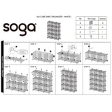 NNEAGS White Portable 12-Cube 3 Column Storage Organiser Foldable DIY Modular Grid Space Saving Shelf