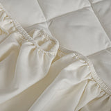 NNEAGS White 153cm Wide Cross-Hatch Mattress Cover Thick Quilted Stretchable Bed Spread Sheet Protector with Pillow Covers