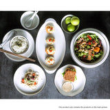 NNEAGS Diamond Pattern Ceramic Dinnerware Crockery Soup Bowl Plate Server Kitchen Home Decor Set of 8