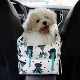 NNEAGS 2X Car Central Control Nest Pet Safety Travel Bed Dog Kennel Portable Washable Pet Bag White
