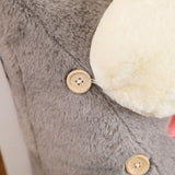 NNEAGS 2X Grey Cute Cloud Cushion Soft Leaning Lumbar Wedge Pillow Bedside Plush Home Decor