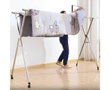 NNEAGS 2X 2.0m Portable Standing Clothes Drying Rack Foldable Space-Saving Laundry Holder with Wheels