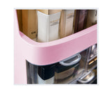 NNEAGS 2X 3 Tier Pink Countertop Makeup Cosmetic Storage Organiser Skincare Holder Jewelry Storage Box with Handle
