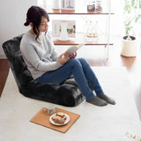 NNEAGS 2X Floor Recliner Folding Lounge Sofa Futon Couch Folding Chair Cushion Black