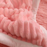 NNEAGS 2X Throw Blanket Warm Cozy Double Sided Thick Flannel Coverlet Fleece Bed Sofa Comforter Pink