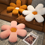 NNEAGS 2X Coffee Daisy Flower Shape Cushion Soft Leaning Bedside Pad Floor Plush Pillow Home Decor