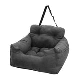 NNEAGS Grey Pet Car Seat Sofa Safety Soft Padded Portable Travel Carrier Bed