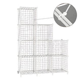 NNEAGS 2X White Portable 9-Cube 3 Column Storage Organiser Foldable DIY Modular Grid Space Saving Shelf 149cm