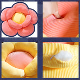 NNEAGS 2X  Yellow Double Flower Shape Cushion Soft Bedside Floor Plush Pillow Home Decor