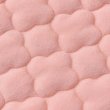 NNEAGS Pink 183cm Wide Mattress Cover Thick Quilted Fleece Stretchable Clover Design Bed Spread Sheet Protector with Pillow Covers