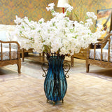 NNEAGS 10X Artificial Silk Flower Fake Cherry Blossom Bouquet Table Decor White