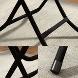 NNEAGS Black Dining Table Portable Square Surface Space Saving Folding Desk with Lacquered Legs Home Decor