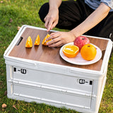 NNEAGS 2X 30L White Car & Camping Foldable Storage Box Crate Stackable Container with Handle