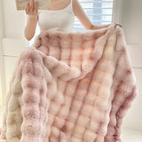 NNEAGS 2X 200cm Light Pink Fur Fuzzy Super Soft and Cozy Fluffy Throw Blanket