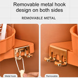 NNEAGS 2X Orange 360 Degree Wall-Mounted Rotating Bathroom Organiser Corner Vanity Rack Toilet Adhesive Storage Shelf