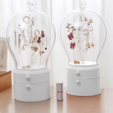 NNEAGS 2X White 360 Degree Rotating LED Light 2 Layered Jewelry Storage Box Waterproof Dustproof Accessories Organiser