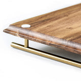 NNEAGS 2X 36cm Brown Rectangle Wooden Acacia Food Serving Tray Charcuterie Board Centerpiece  Home Decor