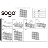 NNEAGS White Portable 9-Cube 3 Column Storage Organiser Foldable DIY Modular Grid Space Saving Shelf