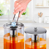 NNEAGS 6L Dual Silver Stainless Steel Beverage Dispenser Ice Cylinder Clear Juicer Hot Cold Water Jug